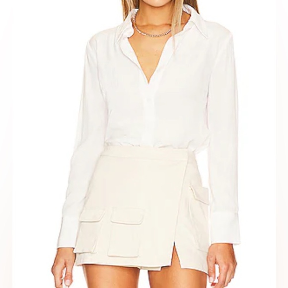 ASTR the Label Romilda Tie Back Collared Top (New w/ Tags)